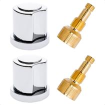 Kit 2 Acabamento de Registro 1/2 3/4 e 1 Polegada C50 Cromado Pressão Gaveta Padrão Docol