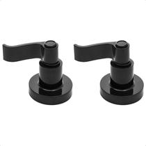 Kit 2 Acabamento de Registro 1/2 3/4 e 1 Polegada C70 Curvo Preto Black Pressão Gaveta Padrão Deca