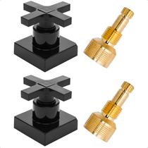 Kit 2 Acabamento de Registro 1/2 3/4 e 1 Polegada Cruzeta Cruz Preto Black Pressão Gaveta Padrão Docol