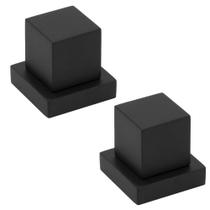 Kit 2 Acabamento De Registro Quadrado Preto/Black 1/2 Ou 3/4