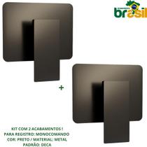 kit 2 Acabamento Monocomando modelo deca Quadrado preto