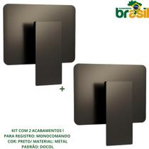 kit 2 Acabamento Monocomando modelo docol Quadrado preto
