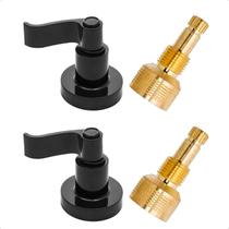 Kit 2 Acabamento para Registro 1/2 3/4 e 1 Curvo Preto Pressão Gaveta Chuveiro Banheiro Padrão Deca