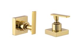 Kit 2 Acabamento Para Registro De Chuveiro Alavanca Quadrado Dourado Brilhante Banheiro Padrão Deca Kit 2 Acabamento Para Registro De Chuveiro Alavanca Quadrado Dourado Brilhante Banheiro Padrão Deca