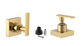 Kit 2 Acabamento Para Registro De Chuveiro Quadrado Alavanca Dourado Brilhante Banheiro Padrão Docol