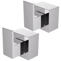 Kit 2 Acabamento Para Registro Deca Quadrado Gaveta Chuveiro