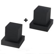 Kit 2 Acabamento Quadrado Em Metal P Registro Banheiro Preto