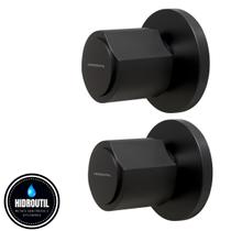 Kit 2 Acabamento Registro Banheiro C40 ABS Preto Padrao Deca Kit 2 Acabamento Registro Banheiro C40 ABS Preto Padrao Deca