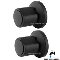 Kit 2 Acabamento Registro Banheiro C40 ABS Preto Padrao Deca