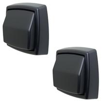 Kit 2 Acabamento Valvula Descarga Deca Hydra Max Abs Preto