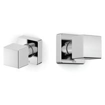 Kit 2 Acabamentos de Registro Base Reforma 1/2, 3/4, 1 Singles One Square Roca Cromado