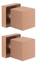 Kit 2 Acabamentos Quadrado De Metal Rose Gold Para Registro Kit 2 Acabamentos Quadrado De Metal Rose Gold Para Registro