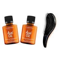 Kit 2 Açaí Oil Capilar Cadiveu 10ml +Escova de Cabelo