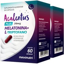 Kit 2 Acalentus Plus Sono L Triptofano Ácido Fólico com Vitaminas B6 e B12 60 cápsulas Maxinutri Kit 2 Acalentus Plus Sono L Triptofano Ácido Fólico com Vitaminas B6 e B12 60 cápsulas Maxinutri