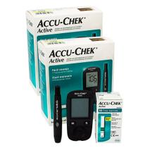 Kit 2 Accu-Chek Active Kit Monitor de Glicemia com 1 Monitor + 10 Tiras Teste + 1 Lancetador + 10 Lancetas