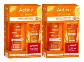 Kit 2 Actine Kit Gel de Limpeza Facial Vit C 140g + 40g