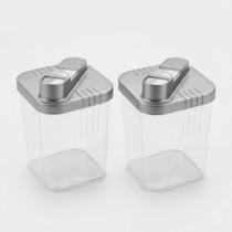 Kit 2 Açucareiro Cristal Tampa cor Preta Branca ou Bege cor:Cinza Kit 2 Açucareiro Cristal Tampa cor Preta Branca ou Bege cor:Cinza