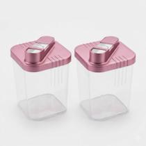 Kit 2 Açucareiro Cristal Tampa cor Preta Branca ou Bege cor:Rosé Kit 2 Açucareiro Cristal Tampa cor Preta Branca ou Bege cor:Rosé