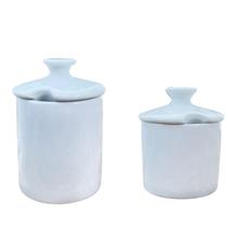 Kit 2 açucareiros 400ml + 250ml - Porcelana Branca Kit 2 açucareiros 400ml + 250ml - Porcelana Branca