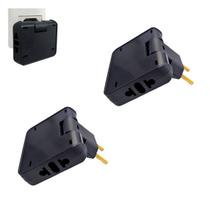Kit 2 Adaptador Articulado Tomada Móvel Benjamin 3 Saídas 3 Pinos Bivolt Padrão NBR 10a Preta