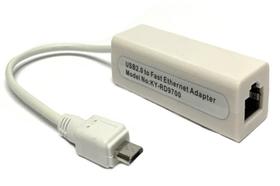 Kit 2 Adaptador de Rede Micro USB Para RJ45 Lan Ethernet Nfe