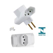 Kit 2 Adaptador de Tomada Benjamin 3 PINOS Formato T de 10A Kit 2 Adaptador de Tomada Benjamin 3 PINOS Formato T de 10A