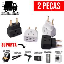 Kit 2 Adaptador de Tomada Ultra Resistente Porcelana para Secador Air Fryer Benjamin Bivolt 10A 20A