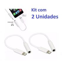Kit 2 Adaptador Fone Ouvido P2 Femea X Lightning Para Iphone
