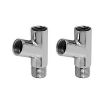 Kit 2 Adaptador Junção Y Ducha Higiênica Filtro 1/2 Metal Cromado