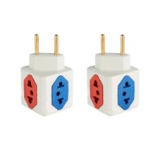 Kit 2 Adaptador Tomada Cubo 4 Entradas Benjamin 10 A Dado