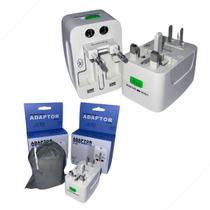 Kit 2 Adaptador Tomada Viagem Universal Internacional Bivolt