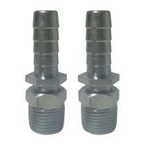 Kit 2 Adaptadores Espigão Rosca Macho NPT Com Canal Em Alumínio Para Mangueira 1/2 Polegada Londribor