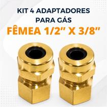 Kit 2 Adaptadores Latão Fêmea Para Gás 1.2 pol X 3.8 pol Fogão Cozinha Cooktop Kit 2 Adaptadores Latão Fêmea Para Gás 1.2 pol X 3.8 pol Fogão Cozinha Cooktop