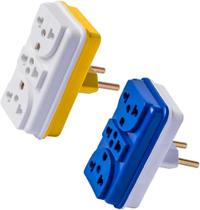 Kit 2 Adaptadores Tomada Benjamim T Com 3 Entradas Multiplicador de Tomadas 10A 20A Até 250v Bivolt Kit 2 Adaptadores Tomada Benjamim T Com 3 Entradas Multiplicador de Tomadas 10A 20A Até 250v Bivolt