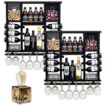 Kit 2 Adegas 13 Garrafas Delenha Decor + Luminária Kit 2 Adegas 13 Garrafas Delenha Decor + Luminária