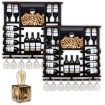 Kit 2 Adegas Nogueira Delenha Decor + Luminária