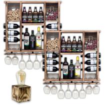 Kit 2 Adegas Rústicas Delenha Decor + Luminária Kit 2 Adegas Rústicas Delenha Decor + Luminária