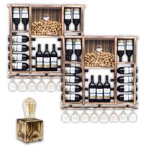 Kit 2 Adegas Rústicas Delenha Decor + Luminária Kit 2 Adegas Rústicas Delenha Decor + Luminária