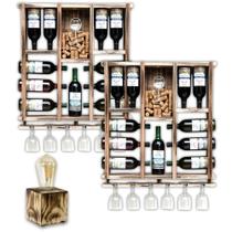 Kit 2 Adegas Rústicas Delenha Decor + Luminária Kit 2 Adegas Rústicas Delenha Decor + Luminária