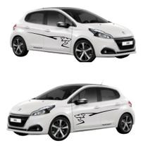 Kit 2 Adesivo Carro Peugeot 208 Faixas Laterais Em Vinil