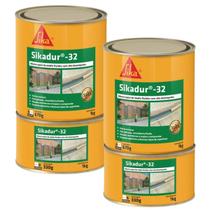 Kit 2 Adesivo Estrutural Cola Ferro Concreto Chumbador Compound Sikadur 32 1kg Capitão Contém