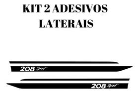 Kit 2 Adesivo Faixas Laterais Vinil Compatível Peugeot 208
