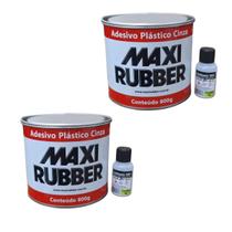 Kit 2 Adesivo Plástico Cinza 800g Maxi Rubber Profissional Kit 2 Adesivo Plástico Cinza 800g Maxi Rubber Profissional