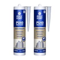 Kit 2 Adesivo Selante Silicone Poliuretano Pu40 Multiuso Preto 360g Polyfort Pulvitec Kit 2 Adesivo Selante Silicone Poliuretano Pu40 Multiuso Preto 360g Polyfort Pulvitec