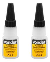 Kit 2 Adesivo Super Cola Instantânea 7,5g Secagem Rápida Vonder
