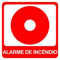 Kit 2 Adesivo Vinil Alarme De Incendio 20X20Cm Segurança