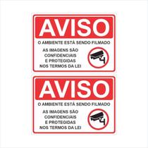 Kit 2 Adesivos Ambiente Filmado Monitorado Kit 2 Adesivos Ambiente Filmado Monitorado