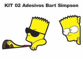 Kit 2 Adesivos Bart Simpson Dirigindo Carona Carro Caminhao - Best