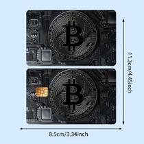 Kit 2 Adesivos Bitcoin para Cartão Circuito, PVC, Proteção de Chip
