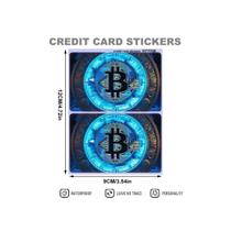 Kit 2 Adesivos de Cartão Bitcoin Fundo Azul Luminoso, Proteção de Privacidade